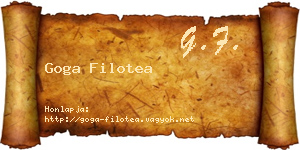 Goga Filotea névjegykártya